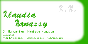 klaudia nanassy business card