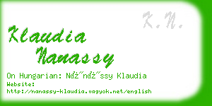 klaudia nanassy business card